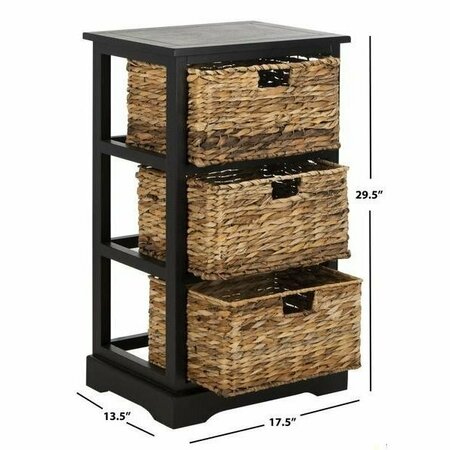 Safavieh Halle Storage Side Table- Distressed Black - 29.5 x 13.4 x 17.3 in. AMH5738A